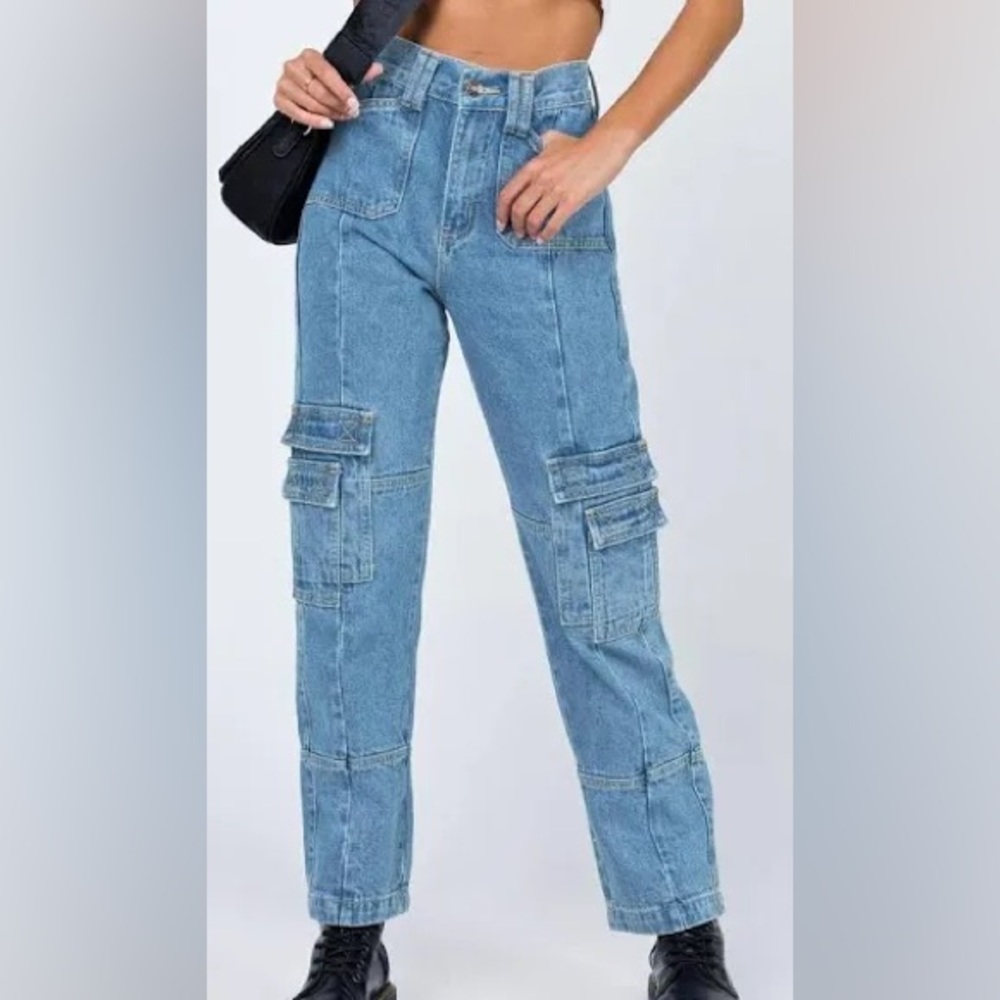 Lioness Cargo high rise straight leg Jeans